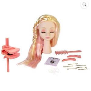 Cute Girls Hairstyles Styling Head Doll Playset, 20 Pcs.